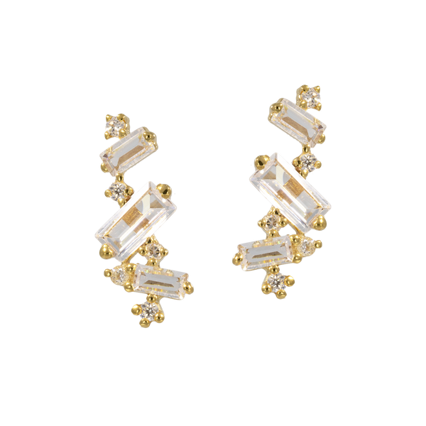 Creativity | crystal stud earrings with baguette cut