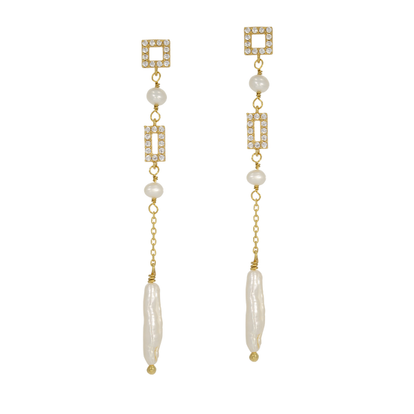 Fine Art | Filigree earrings with small crystals and pearls