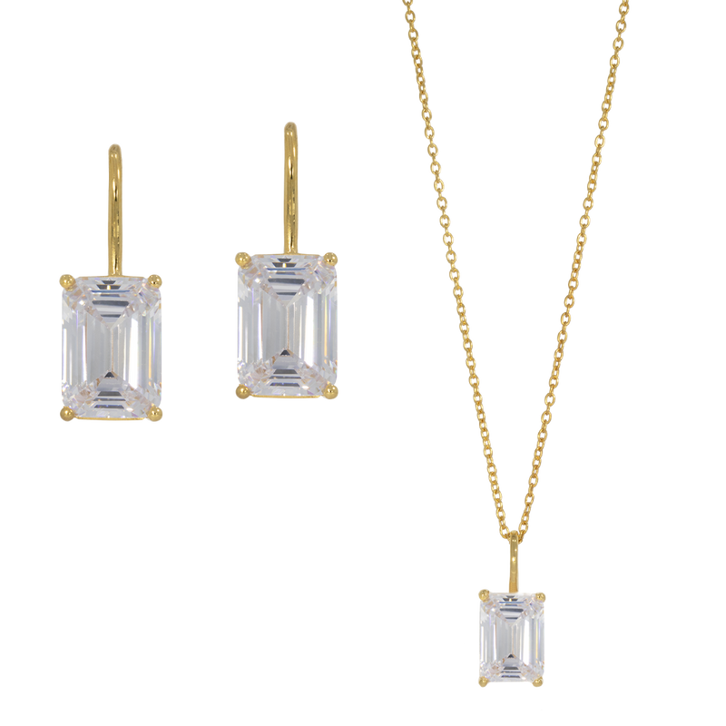 Icon | Minimalist smaradg cut jewelry set
