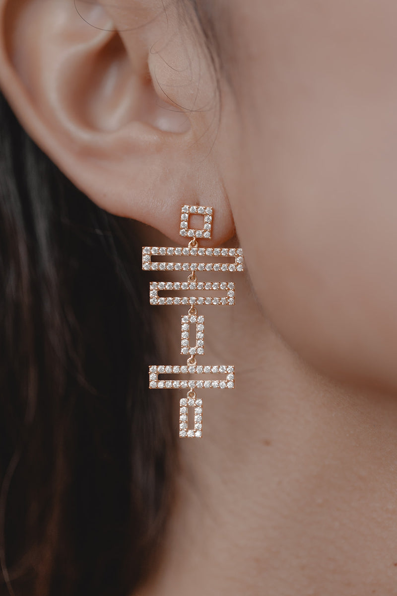 Modernist | Modern crystal studded statement earrings