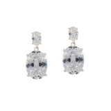 Evelyn | Oval Bridal Crystal Earrings