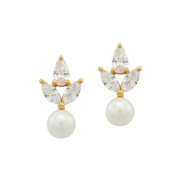 Simply Delightful | crystal stud earrings with pearl