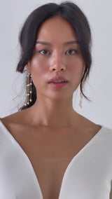 Eliza | modern half round statement pearl earrings