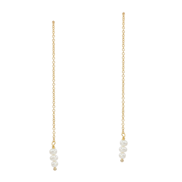 Perfect Match | pull through earrings with freshwater pearls
