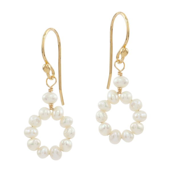 Circle of Love | Small Bridal Jewelry Pearl Earrings