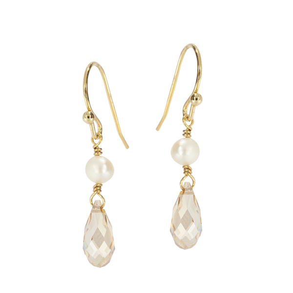 Golden Wedding | bridal jewelry earrings with crystal drops