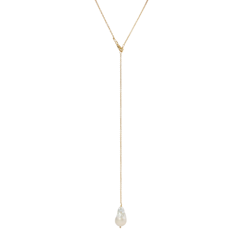 Back To You | Bridal Back Necklace with Baroque Pearl