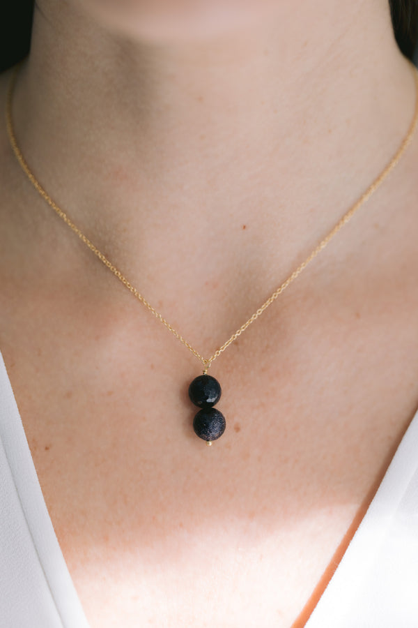 Blue gold river necklace