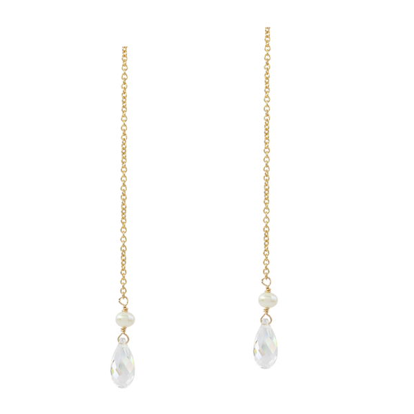 Dream Couple | pull through earrings with crystal drops