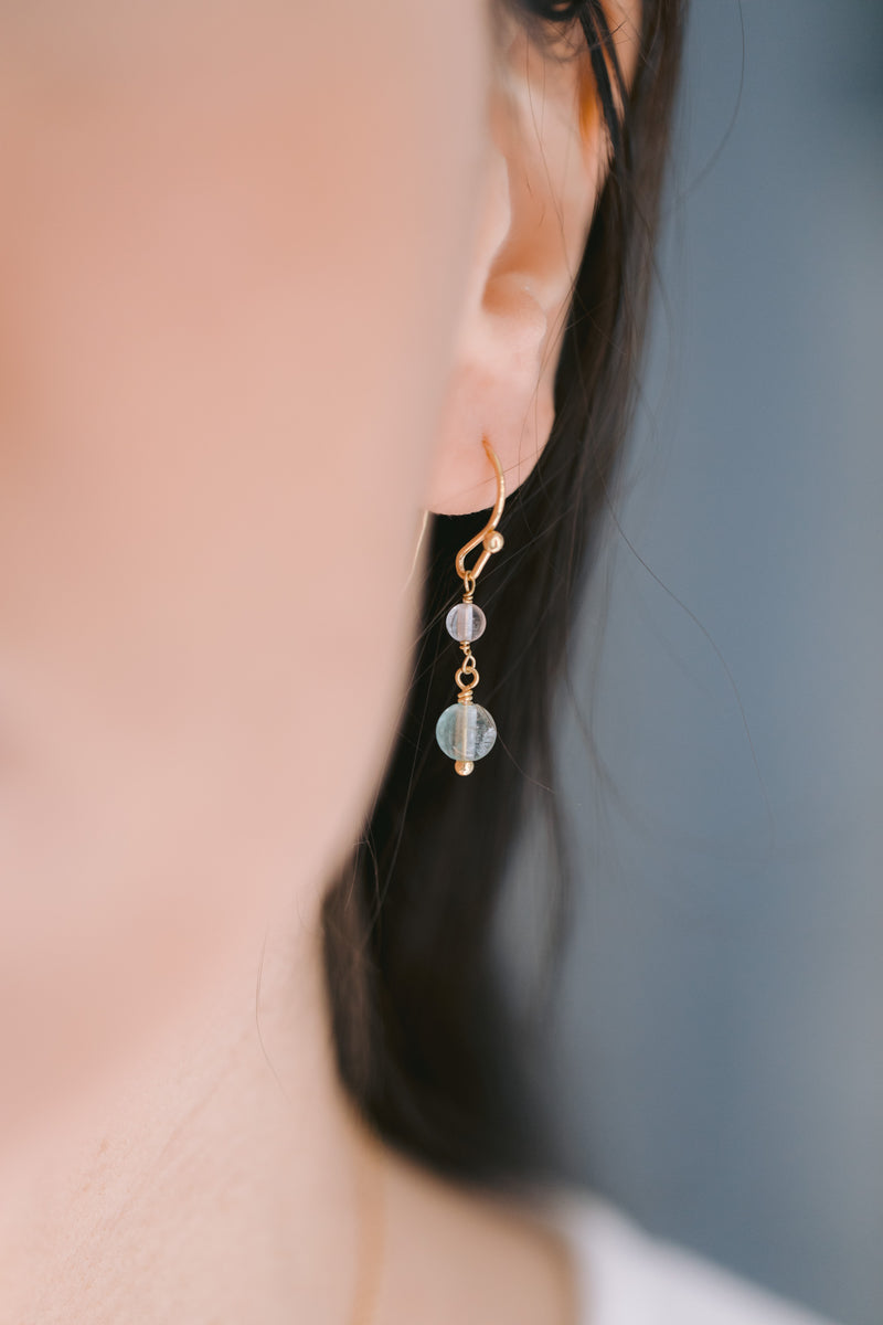 Fluorite & Rock Crystal Earrings