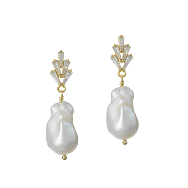 Heart's Desire | Baroque Pearls Crystal Earrings