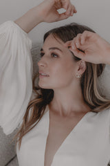 Danielle | Elegant Round Pearl Earrings