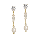 Dolphins | pearl earrings with crystal studs