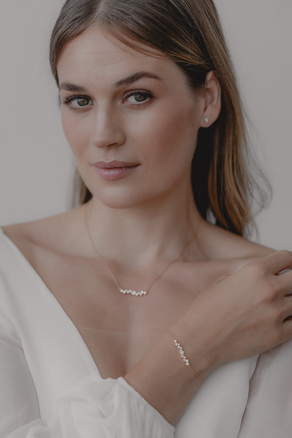 Estelle | delicate bridal crystal necklace