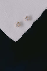 Nellie | small oval crystal stud earrings