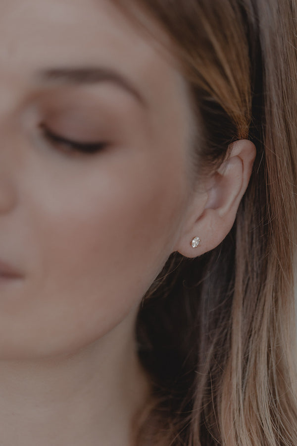 Nellie | small oval crystal stud earrings