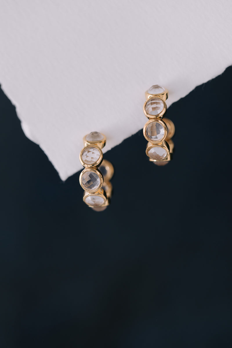 Rachel | modern creoles with faceted crystals