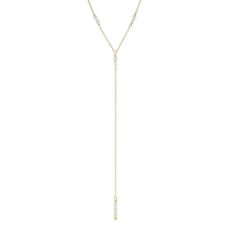 Lorelei | Elegant back necklace with pearls