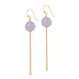 Modern amethyst quartz earrings with tassels