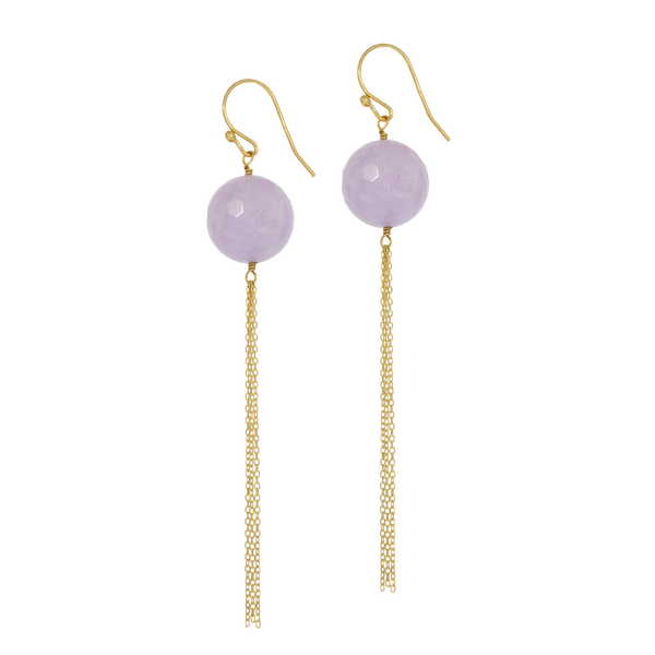 Modern amethyst quartz earrings with tassels
