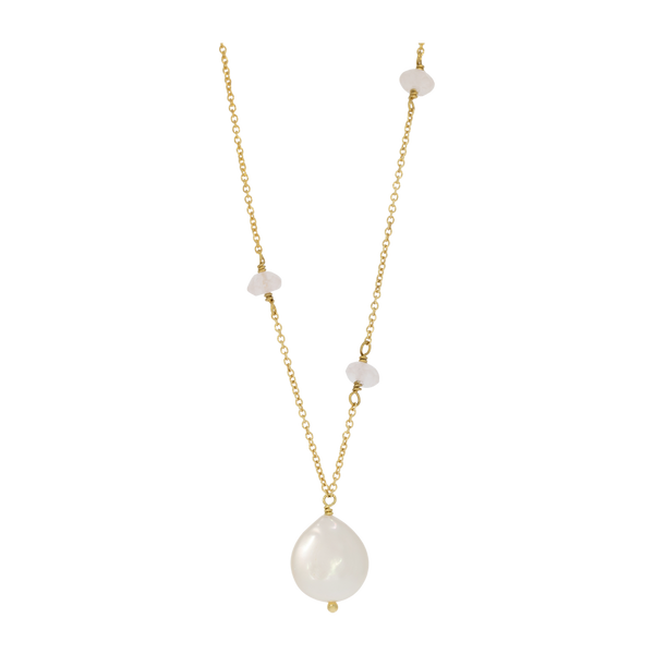Freshwater Pearl & Rose Quartz Necklace