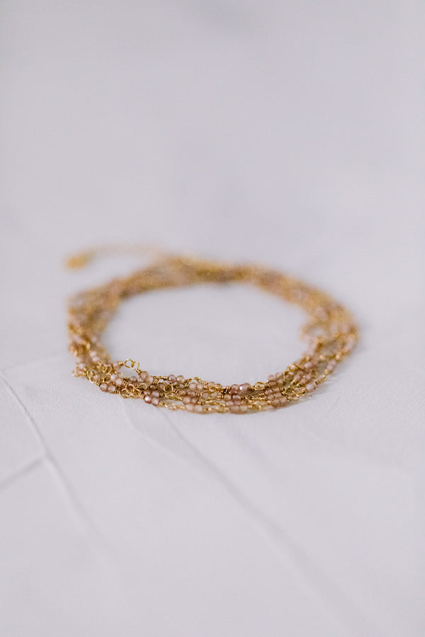 Champagne Chameleon | Zircon Wrap Bracelet