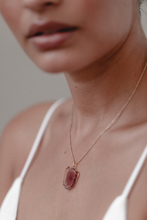 Dragonfruit | Necklace with two-tone tourmaline