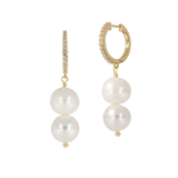 It Takes Two | Crystal Creoles with Freshwater Pearls