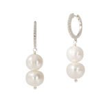 It Takes Two | Crystal Creoles with Freshwater Pearls