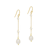 Celestial | Long Bridal Jewelry Pearl Earrings