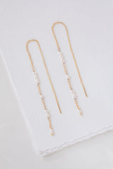 Long Lasting Love | pull through earrings with small freshwater pearls