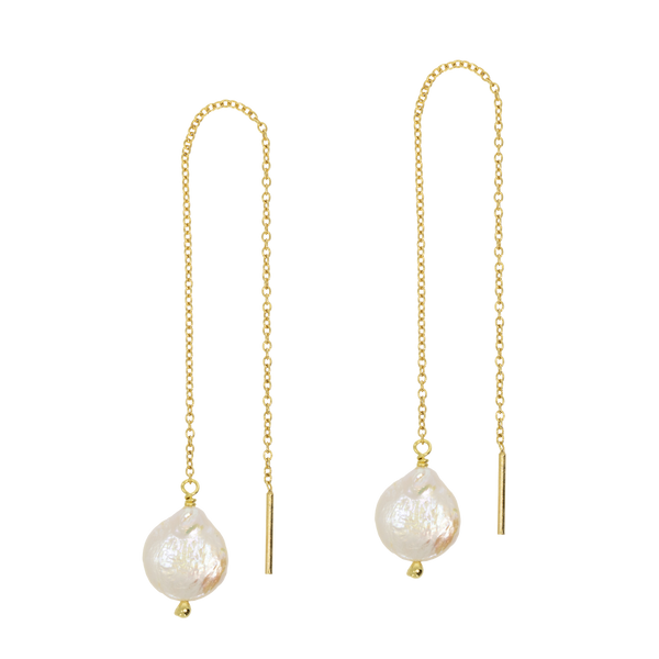 Forever Us | Modern Pull Through Wedding Earrings with Pearls