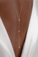 Melody | back necklace with rock crystal for wedding