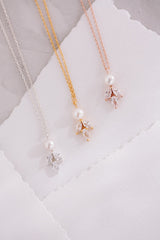 Juvelan petite bridal necklace with crystals and pearls Simply Delightful