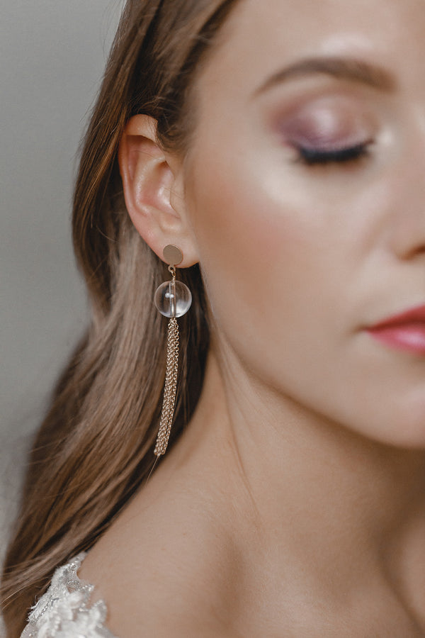 Esther | Modern tassels earrings bridal jewelry