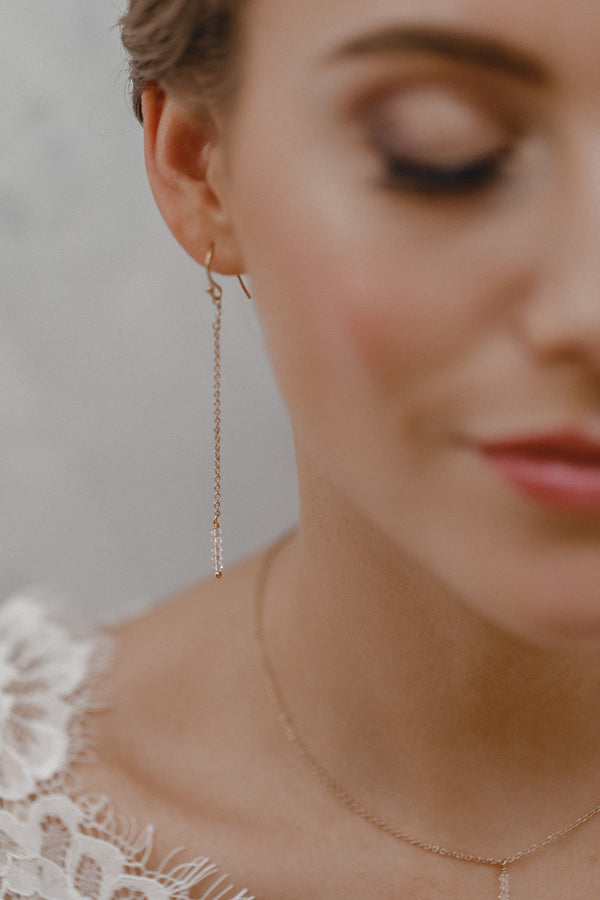 Heart and Soul | Crystal Earrings Modern Bridal Jewelry