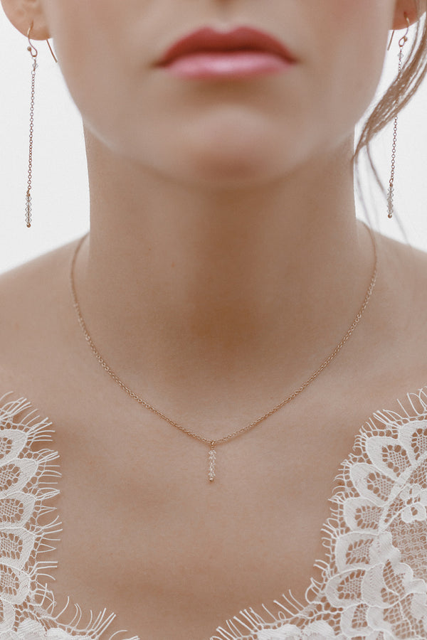 Heart and Soul | Modern Crystal Necklace Bridal Jewelry