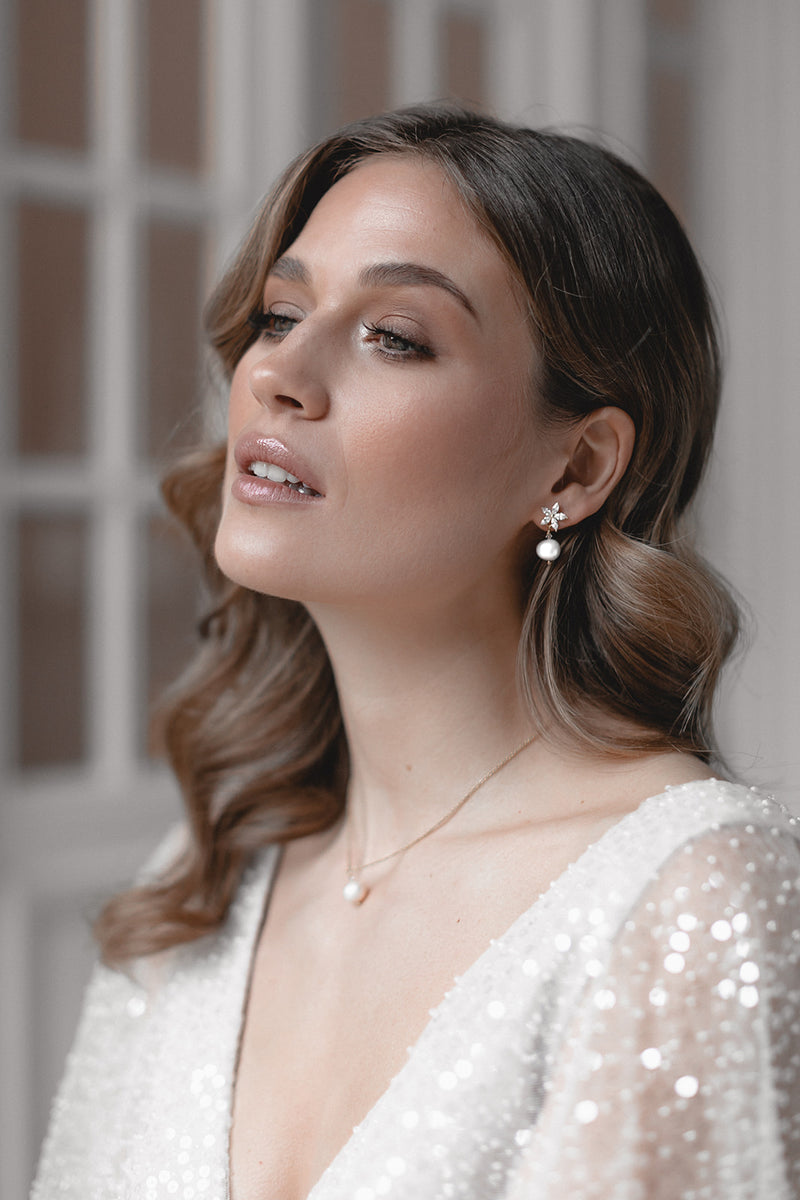 BLOOMING BEAUTY | Bridal Necklace with Pearl and Crystal