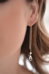 DREAM COUPLE | pull through earrings with crystal drops