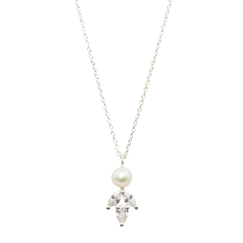 Simply Delightful | Necklace with Crystal & Pearl Pendant