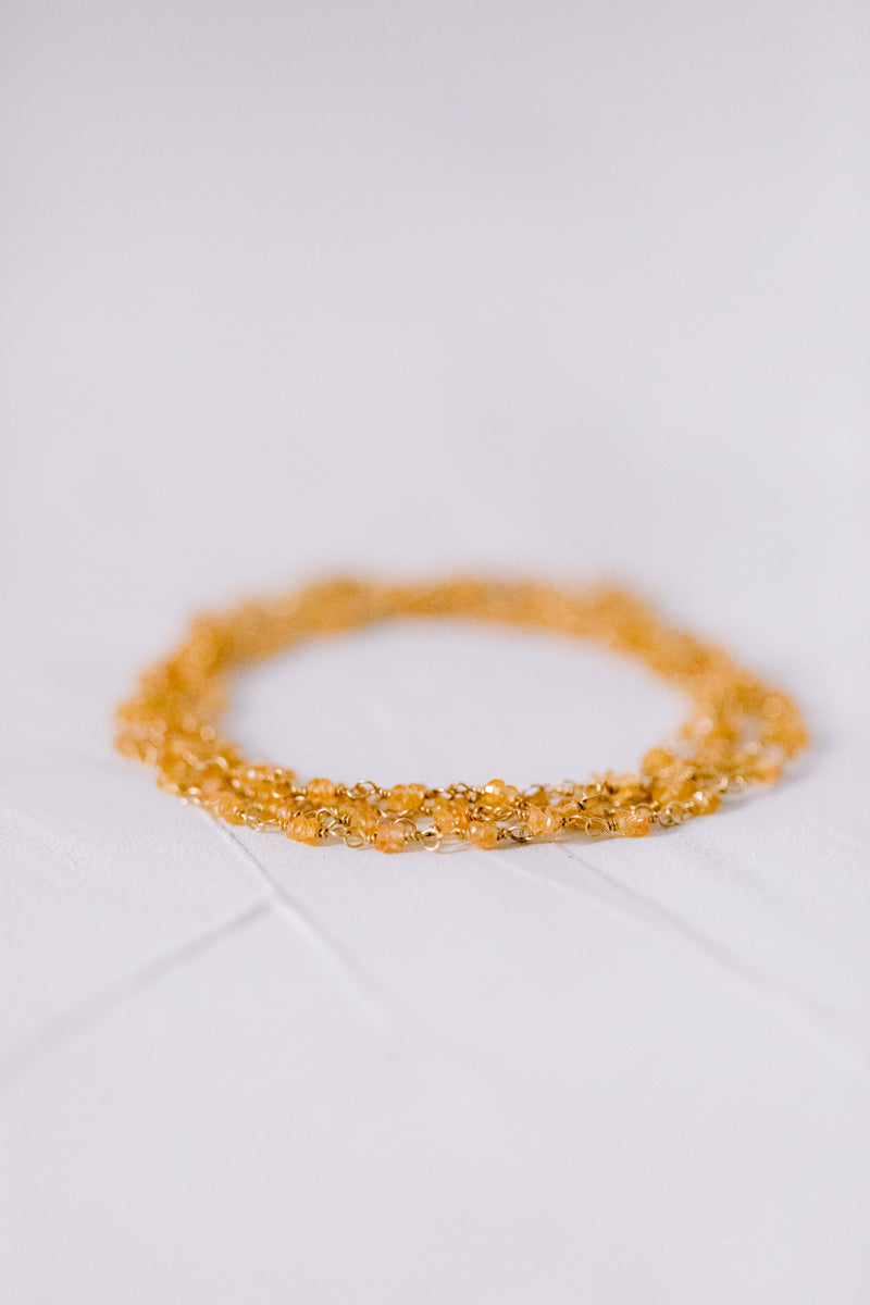 Mandarin Chameleon | Mandarin Garnet Wrap Bracelet and Necklace