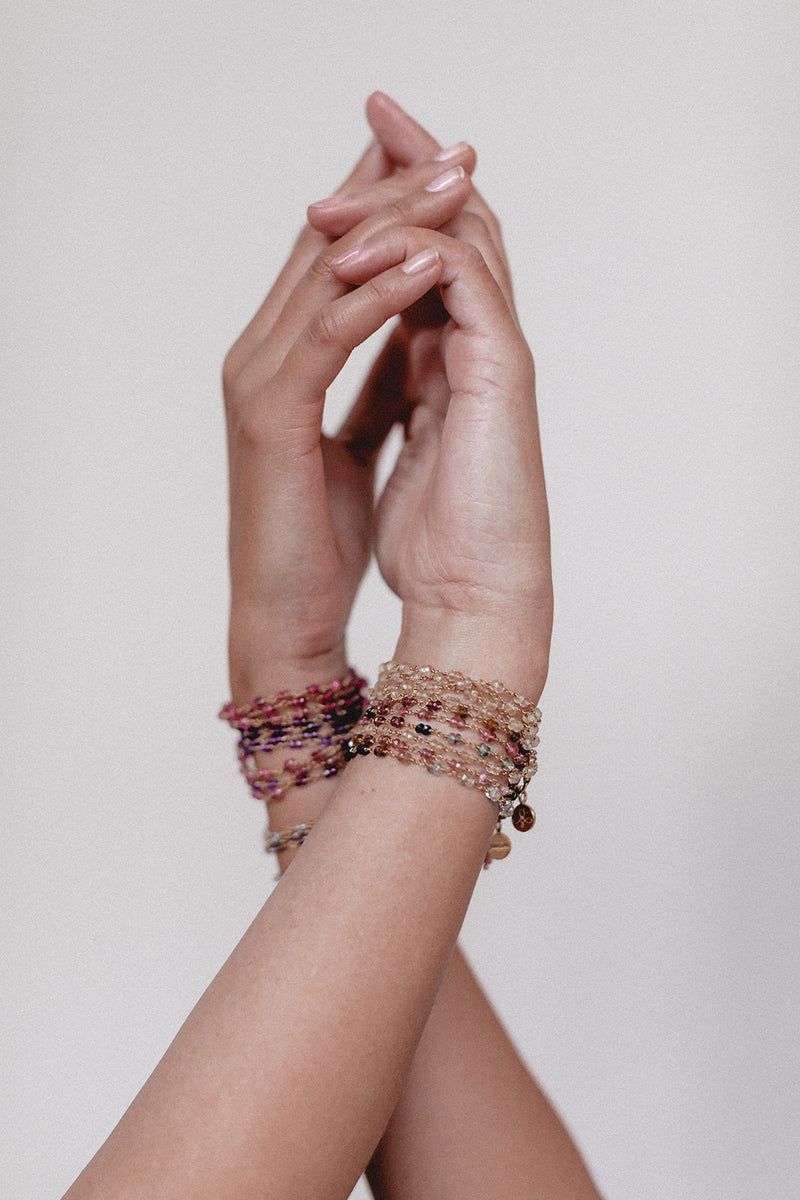 Rose Chameleon | Rose Quartz Wrap Bracelet and Necklace