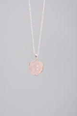 Pink Leaves | Necklace with Rose Quartz