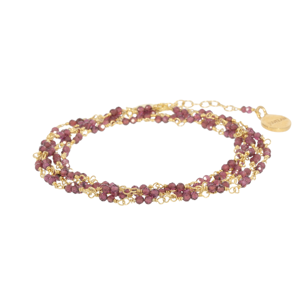 Red Allrounder | Garnet Wrap Bracelet and Necklace