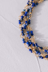 Royal Blue Chamaleon | Lapis Lazuli Wrap Bracelet and Necklace