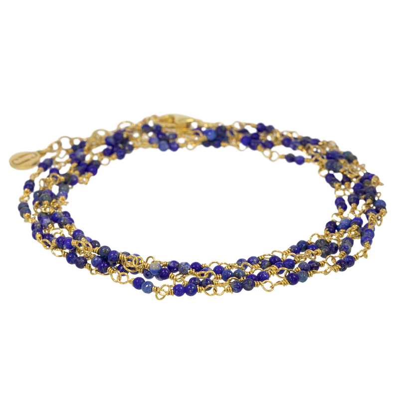 Royal Blue Chamaleon | Lapis Lazuli Wrap Bracelet and Necklace