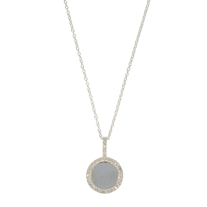 Talisman | necklace with round pendant and white topazes